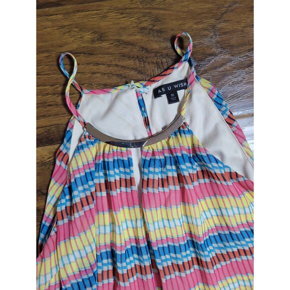 AS U WISH sleeveless striped dress size M - Picture 3 of 4